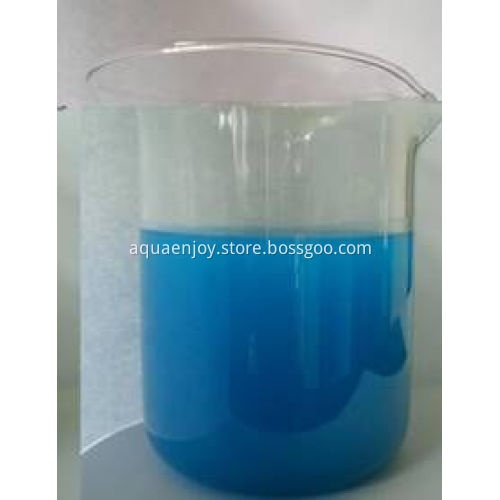 Blue Liquid clarifier in swimming pool
